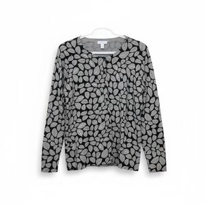 Charter Club NWOT black and silver w reflective sequins Holiday  season cardigan